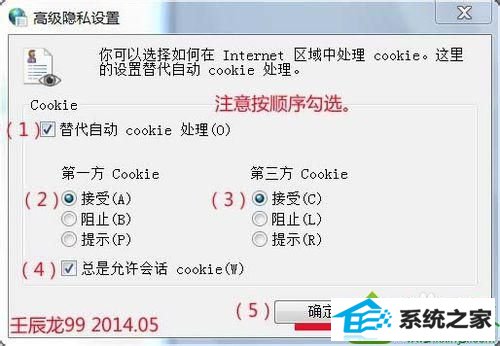 点击勾选 win10系统使用iE浏览器提示“浏览器cookie功能被禁用,请开启此功能”的解决方法